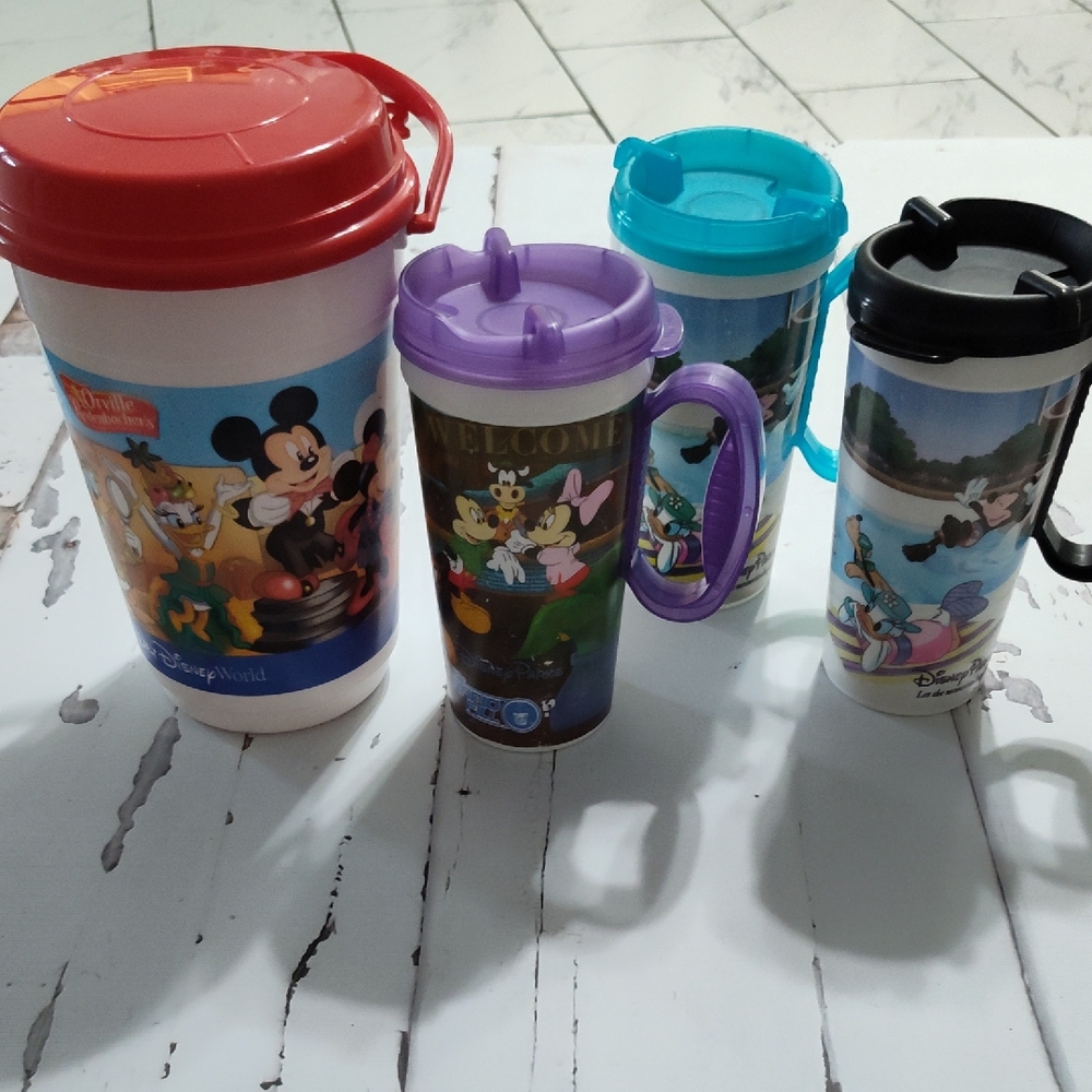 Disney World 90s Popcorn Bucket And Mugs
